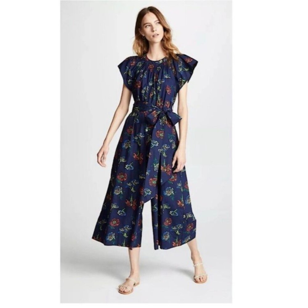 ULLA  johnson coralie jumpsuit  color: midnight floraL sz  0